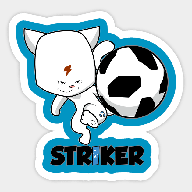 Cat Soccer Striker Sticker by Spikeani